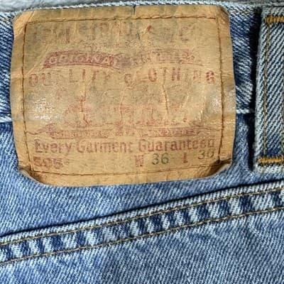 Vintage Levis 505 Jeans Mens 36x27 Blue Regular Fit Straight Leg Mid Wash 90s - Thumbnail 3