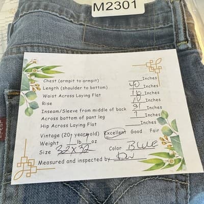 Levis Jeans Mens 32x32 Blue Whiskered Slim Fit Stretch Denim Medium Wash Pants - Thumbnail 8