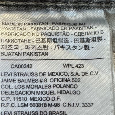 Levis 511 Jeans Mens 30x30 Gray Slim Fit Stretch Whiskering Denim Pants - Thumbnail 4