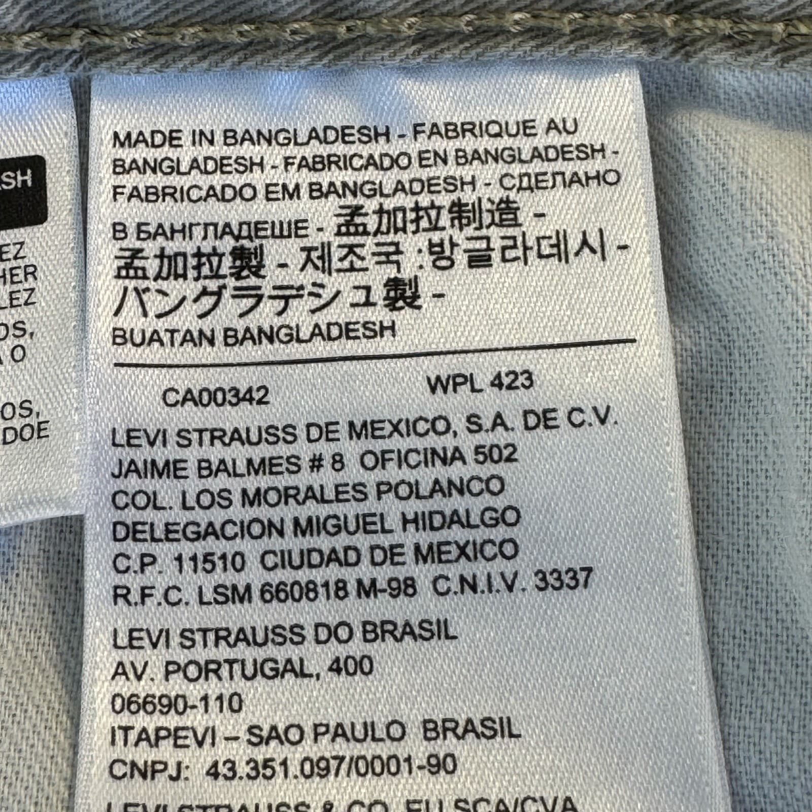 Levi's 505 Men Jeans 38 X 34 Beige Denim Mid-Rise Regular Fit Straight Leg M1699 - Thumbnail 4