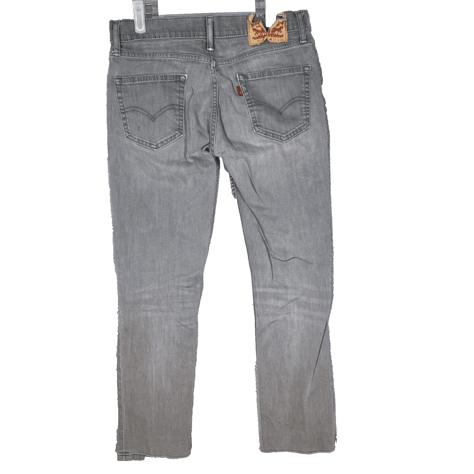 Levis 511 Jeans Mens 30x30 Gray Slim Fit Stretch Whiskering Denim Pants - Thumbnail 2