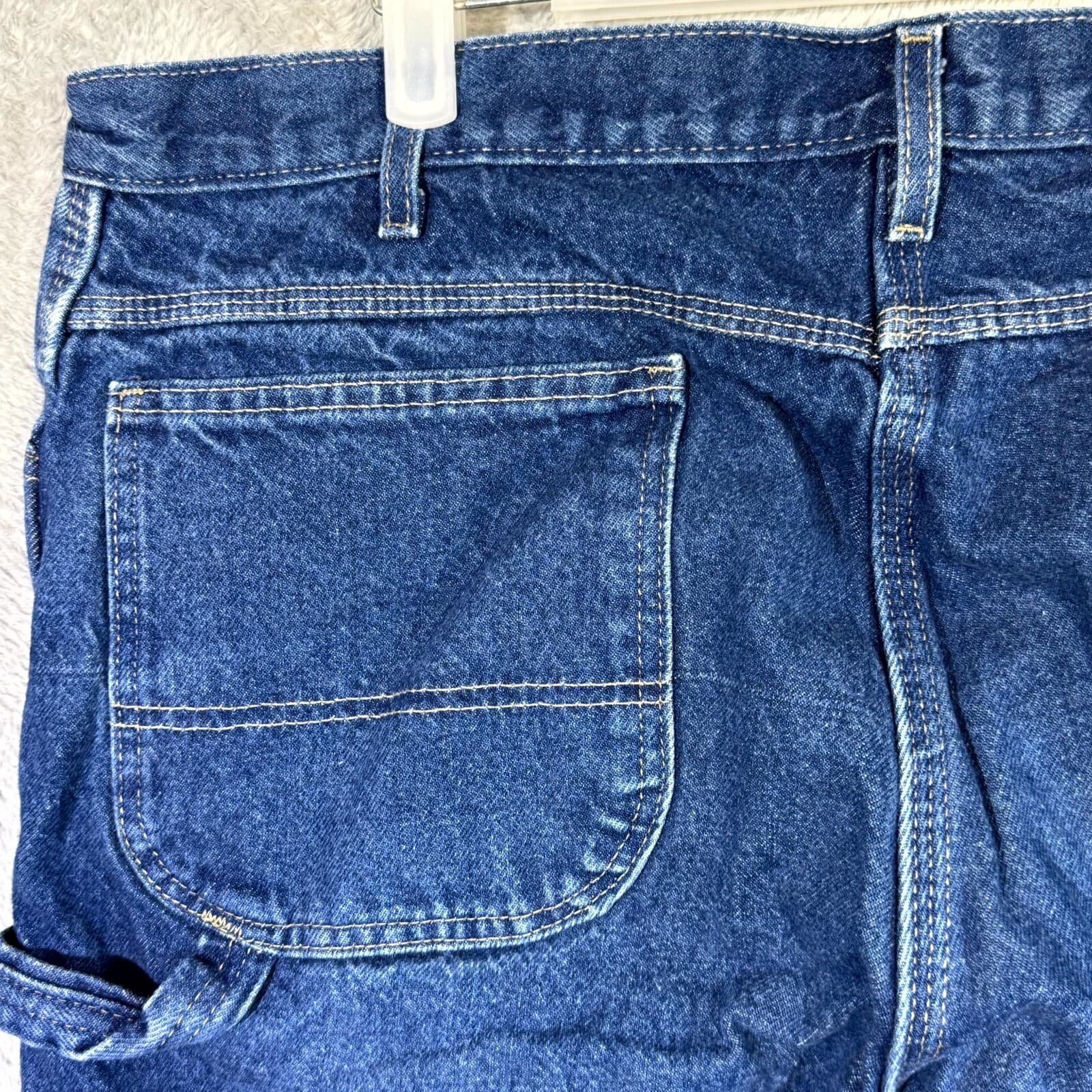 Dickies Carpenter Jeans Men’s 38x30 Blue Denim 100% Cotton Straight Leg Workwear - Thumbnail 6