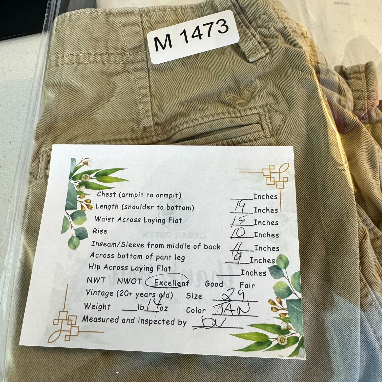 American Eagle Outfitters Men’s Shorts 29 Tan Longer Length Classic Mid-Rise - Thumbnail 9