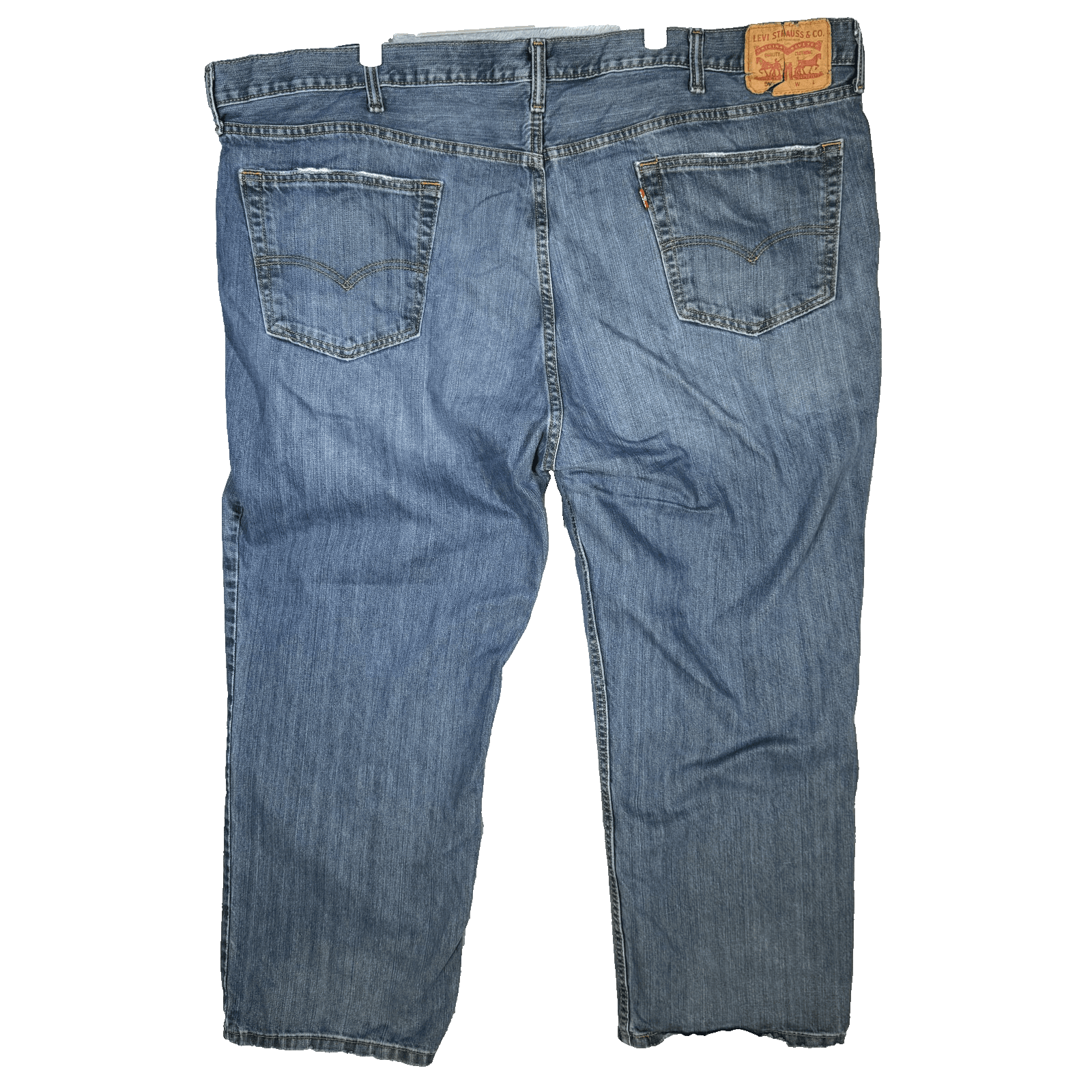 Levis 559 Jeans Mens 50x29 Blue Comfort Fit Denim Distressed Worn Hem Y2k - Thumbnail 2