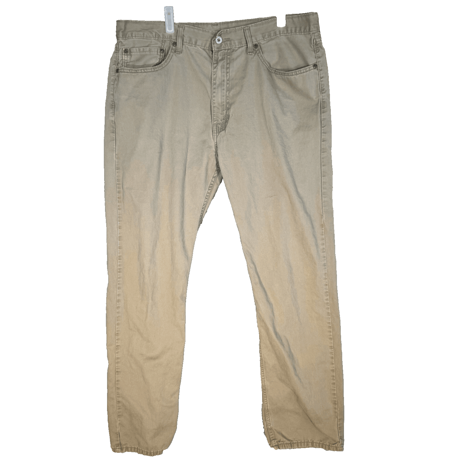 Levi's 505 Men Jeans 38 X 34 Beige Denim Mid-Rise Regular Fit Straight Leg M1699 - Image 1