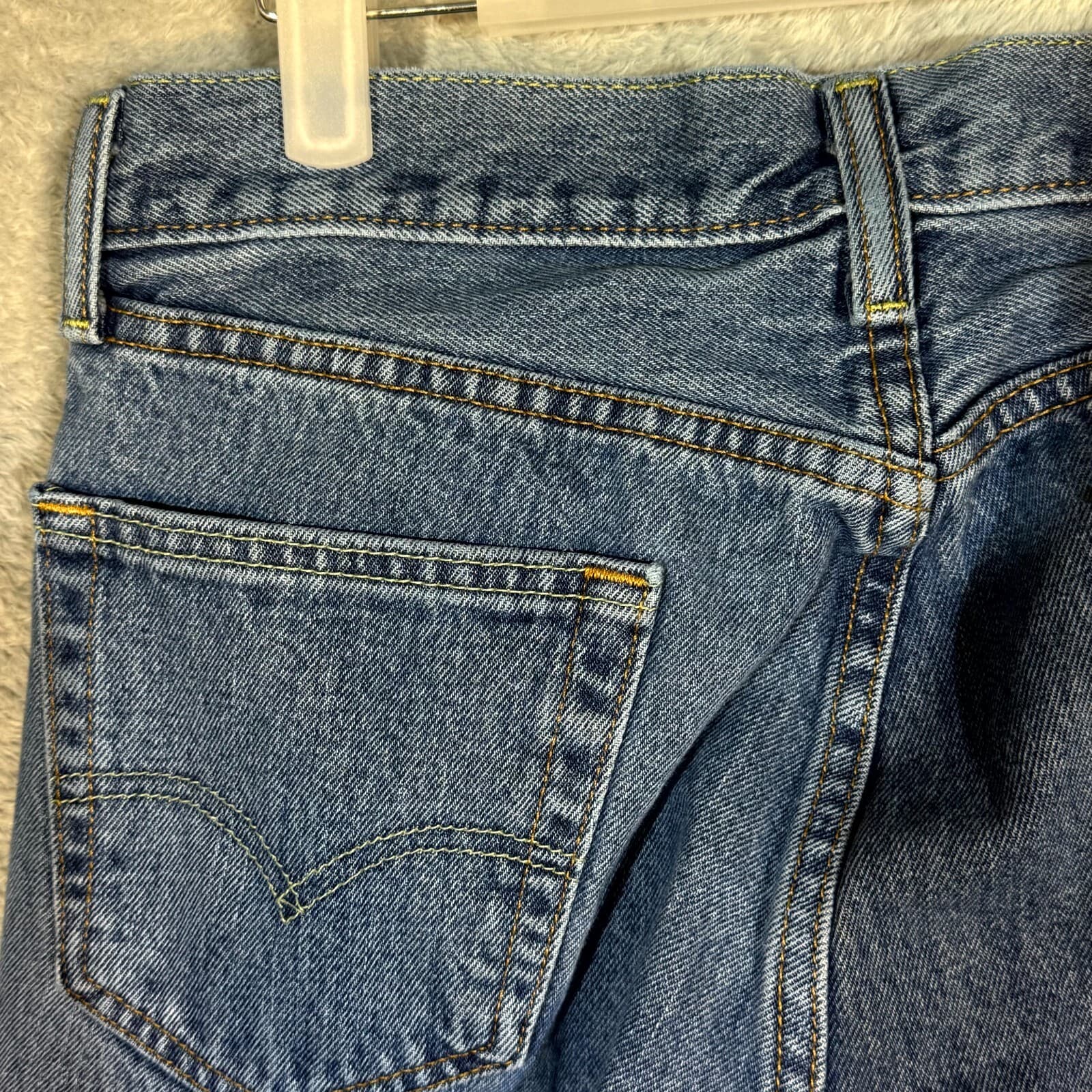 Levi's 505 Mens Jeans 30 X 30 Blue Denim Mid-Rise Regular Fit Straight Leg M1649 - Thumbnail 6