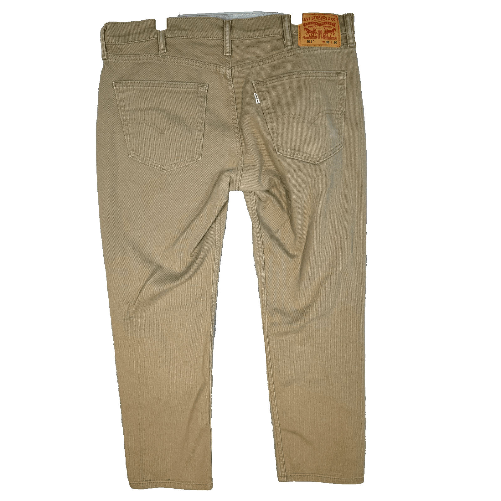 Levis 511 Jeans Mens 38x30 Beige Khaki Slim Fit Stretch Tapered Leg Pants Casual - Thumbnail 2