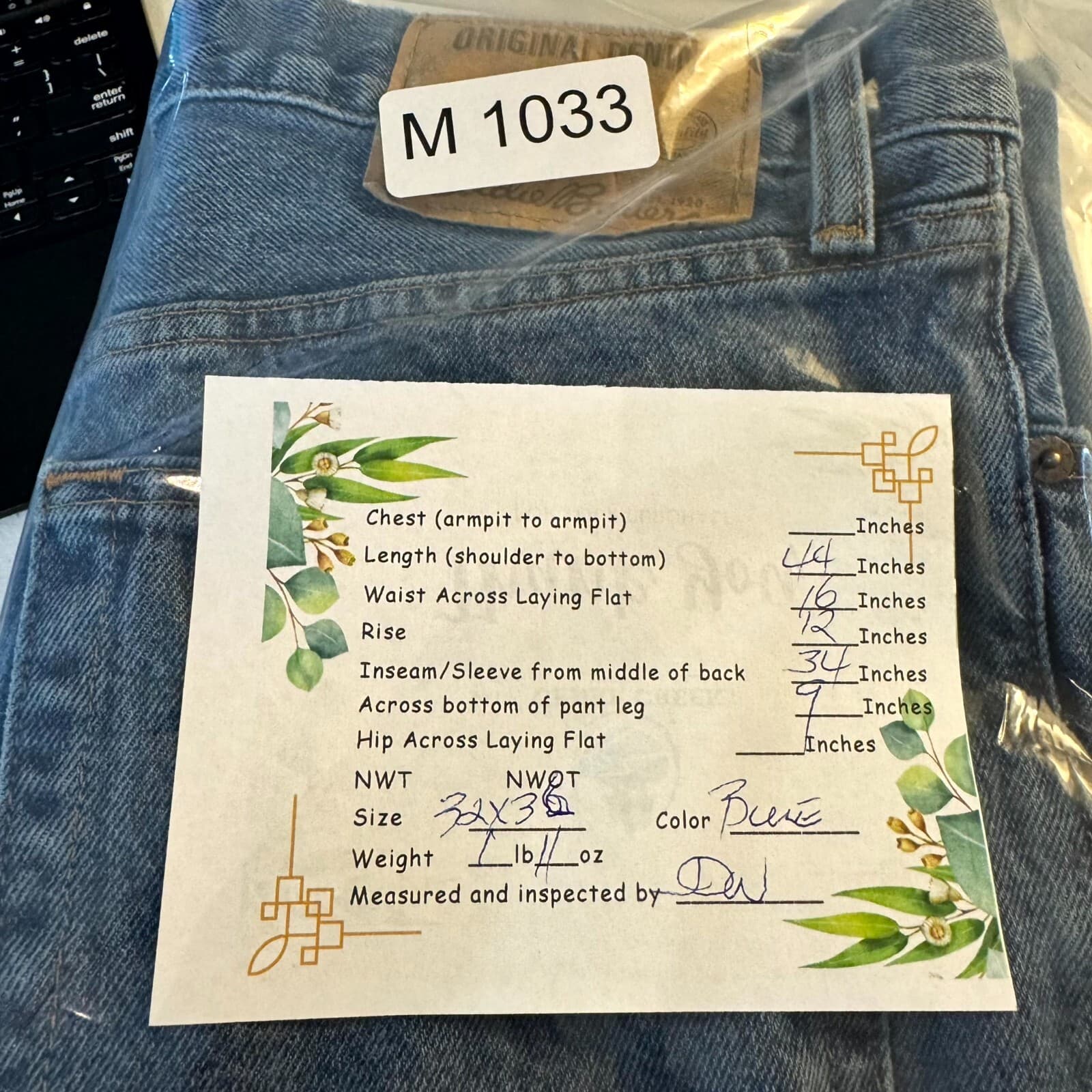 Eddie Bauer Jeans Mens 32x36 Blue Denim 100% Cotton Traditional Fit Straight Leg - Thumbnail 9