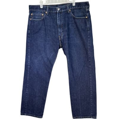 Levis 505 Jeans Mens 38x29 Blue Denim Straight Leg Medium Wash USA - Image 1