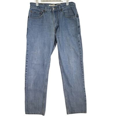 Levis 505 Jeans Mens 32x32 Blue Regular Fit Medium Wash Denim Made Egypt - Image 1