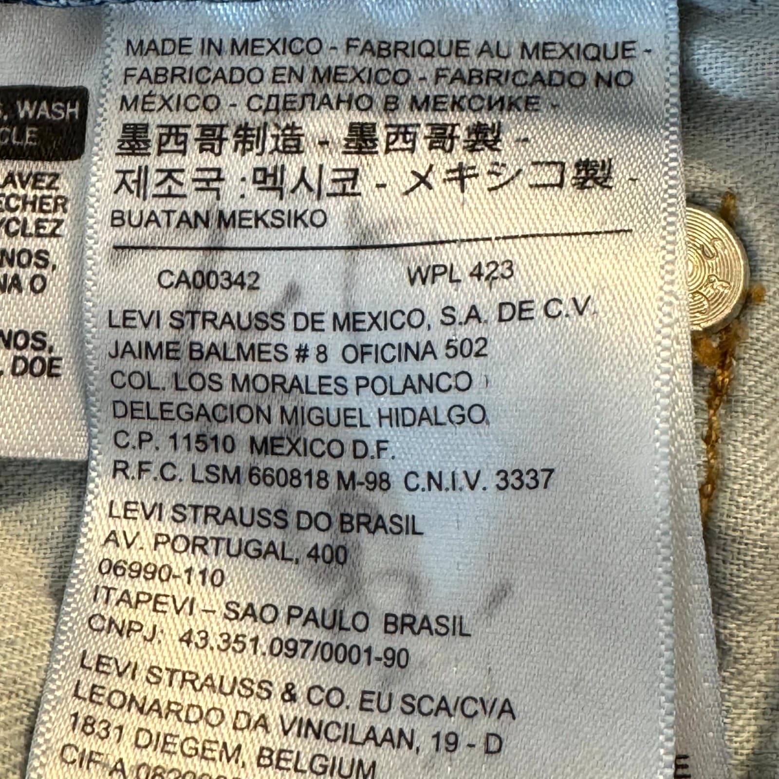 Levi's 505 Mens Jeans 30 X 30 Blue Denim Mid-Rise Regular Fit Straight Leg M1649 - Thumbnail 11