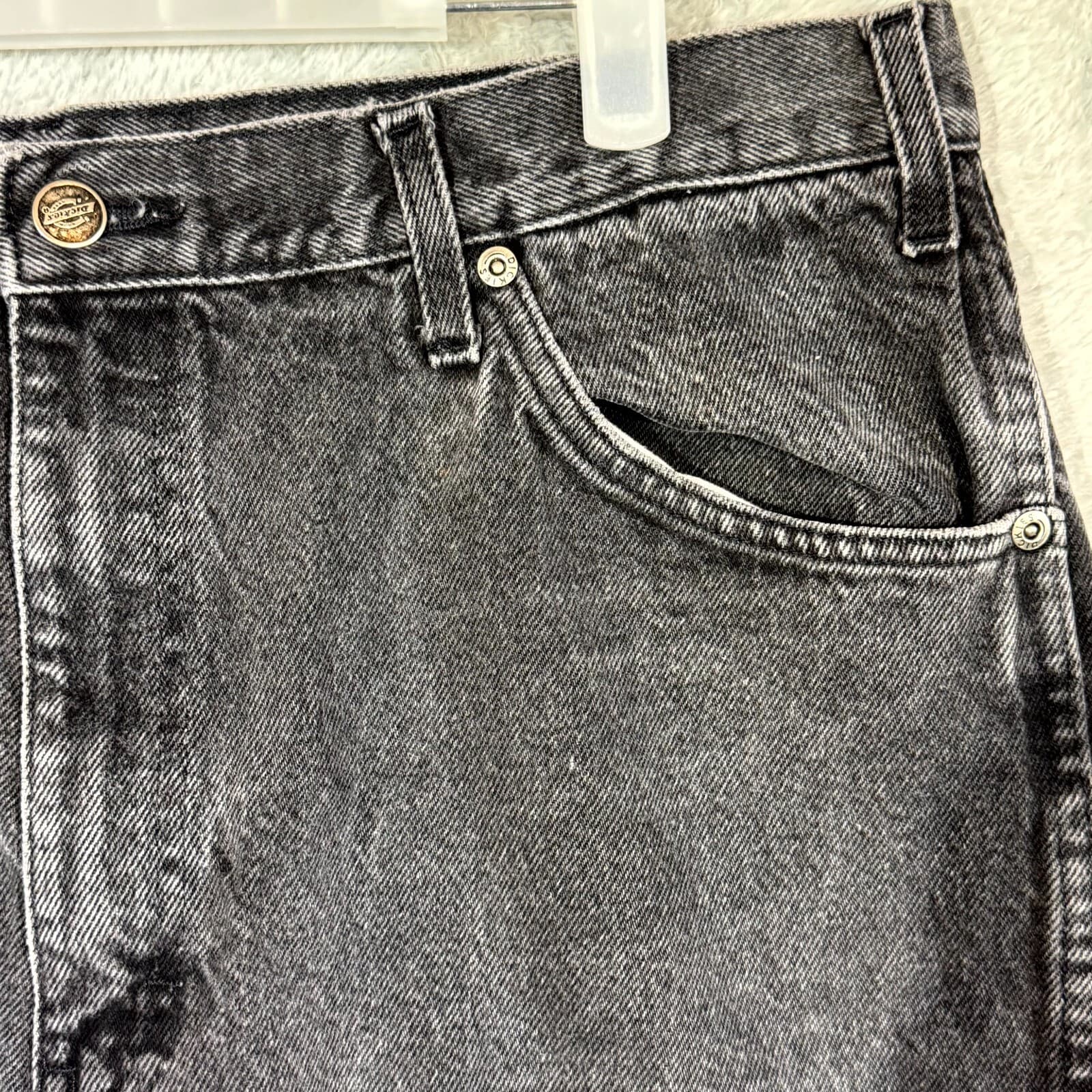 Dickies Jeans Men’s 36x30 Black Denim Dark Wash Mid-Rise Straight Leg Cotton - Thumbnail 4