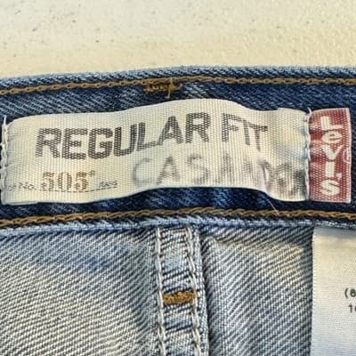 Levis 505 Jeans Mens 32x32 Blue Regular Fit Medium Wash Denim Made Egypt - Thumbnail 5