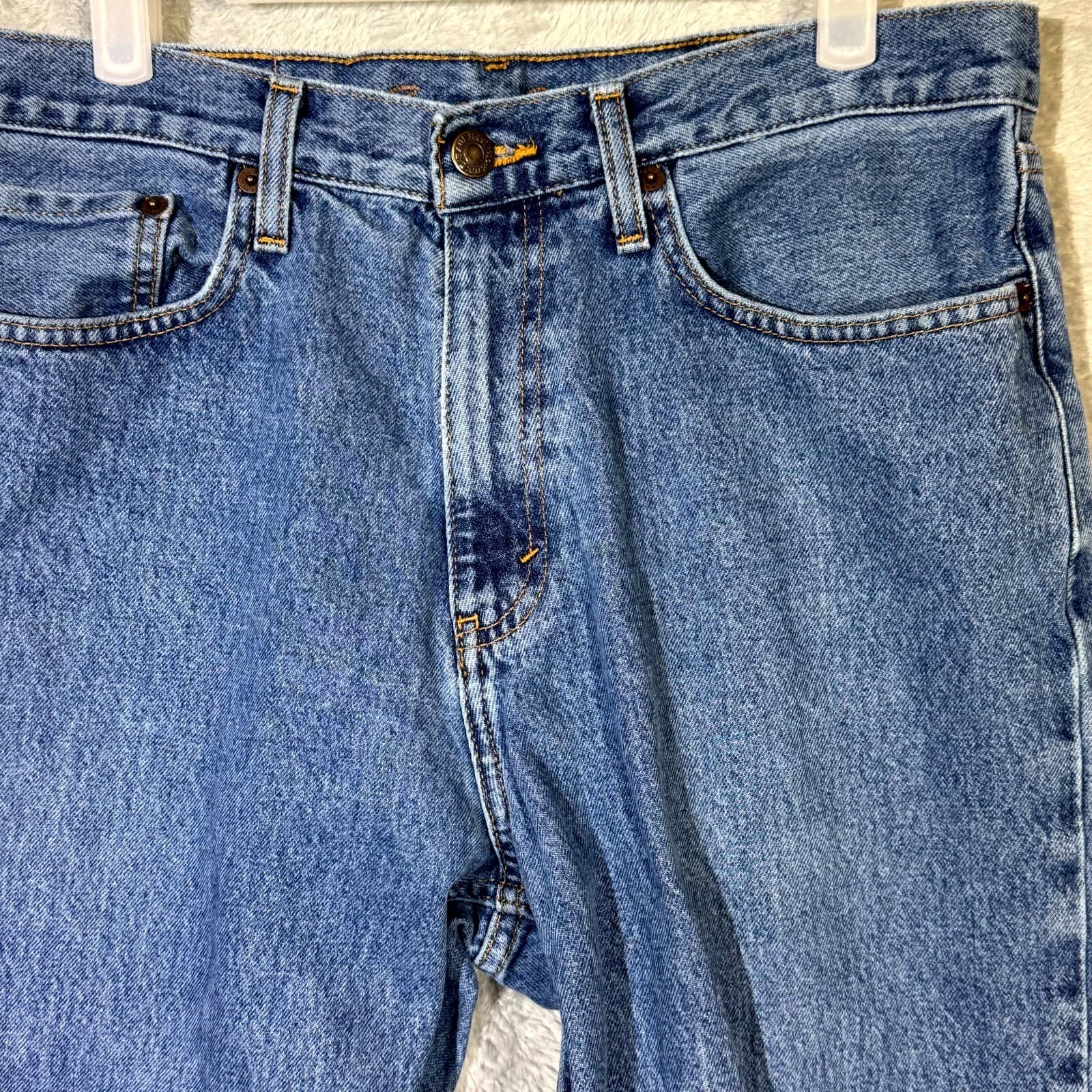 Eddie Bauer Jeans Mens 32x36 Blue Denim 100% Cotton Traditional Fit Straight Leg - Thumbnail 4