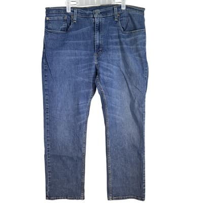 Levis 559 Jeans Mens 38x30 Blue Whiskered Straight Leg Stretch Mid Rise Denim - Image 1