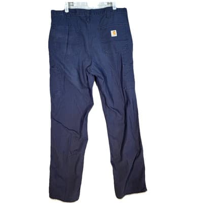 Carhartt Carpenter Pants Mens 36x36 Navy Canvas Dungaree Fit Workwear 383-20 - Thumbnail 2