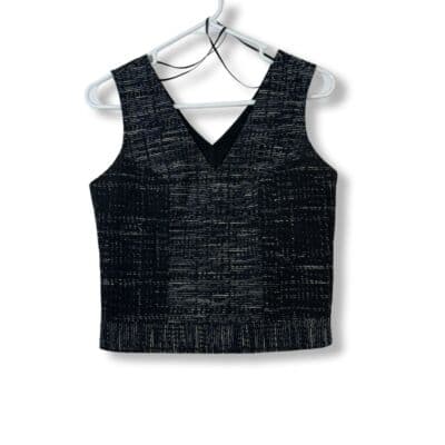 Banana Republic Black Tweed Sleeveless Cotton-Blend Blouse • Womens Size 0 W253 - Image 1