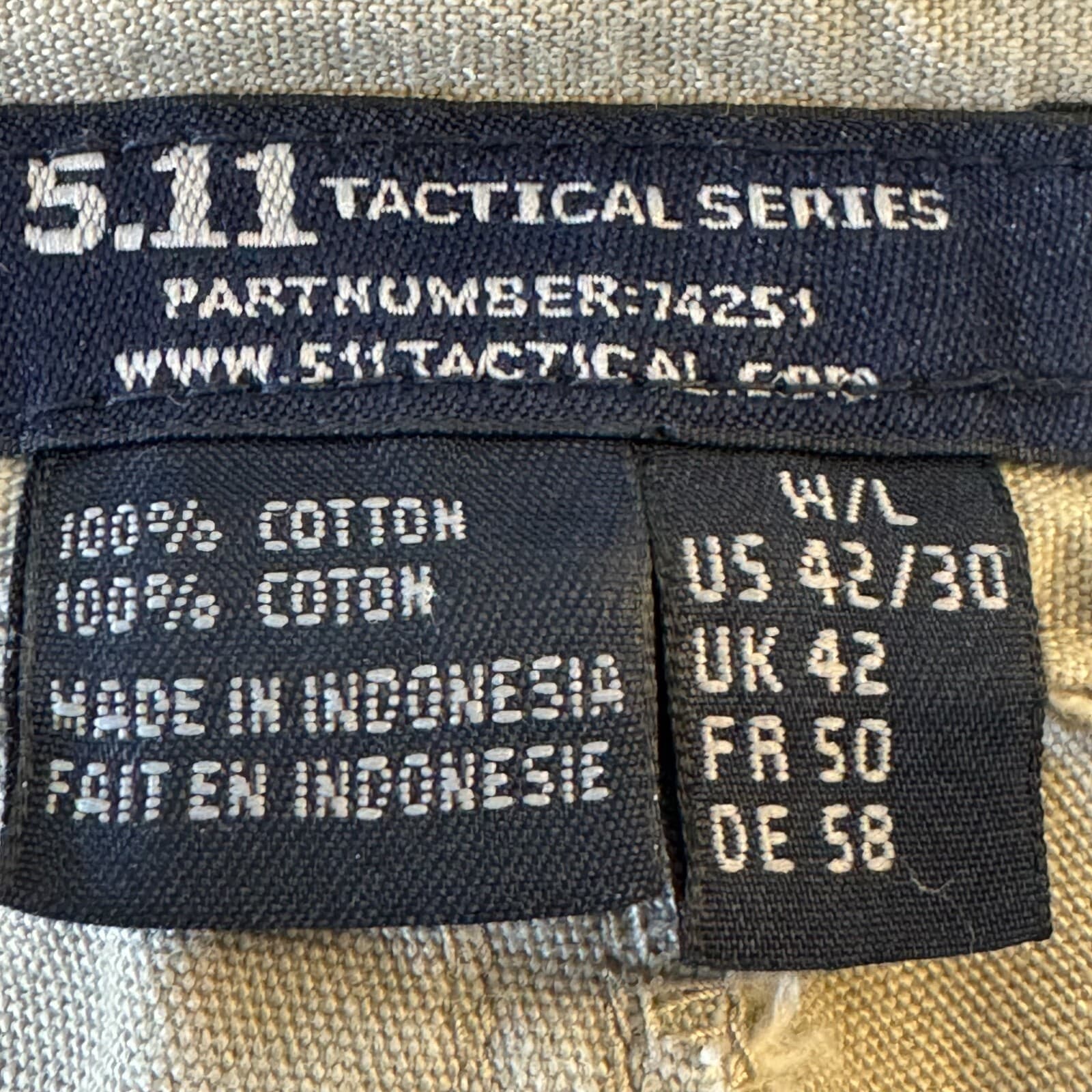 5.11 Tactical Workwear Pants Men’s 42x30 Beige Cotton Cargo Pockets - Thumbnail 11