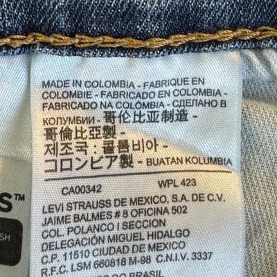 Levis 559 Jeans Mens 38x30 Blue Whiskered Straight Leg Stretch Mid Rise Denim - Thumbnail 4