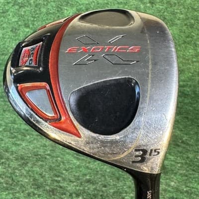 Tour Edge Exotics 3 Wood 15° Mens RH Motore 65 R Flex Black Fairway Golf Club - Image 1