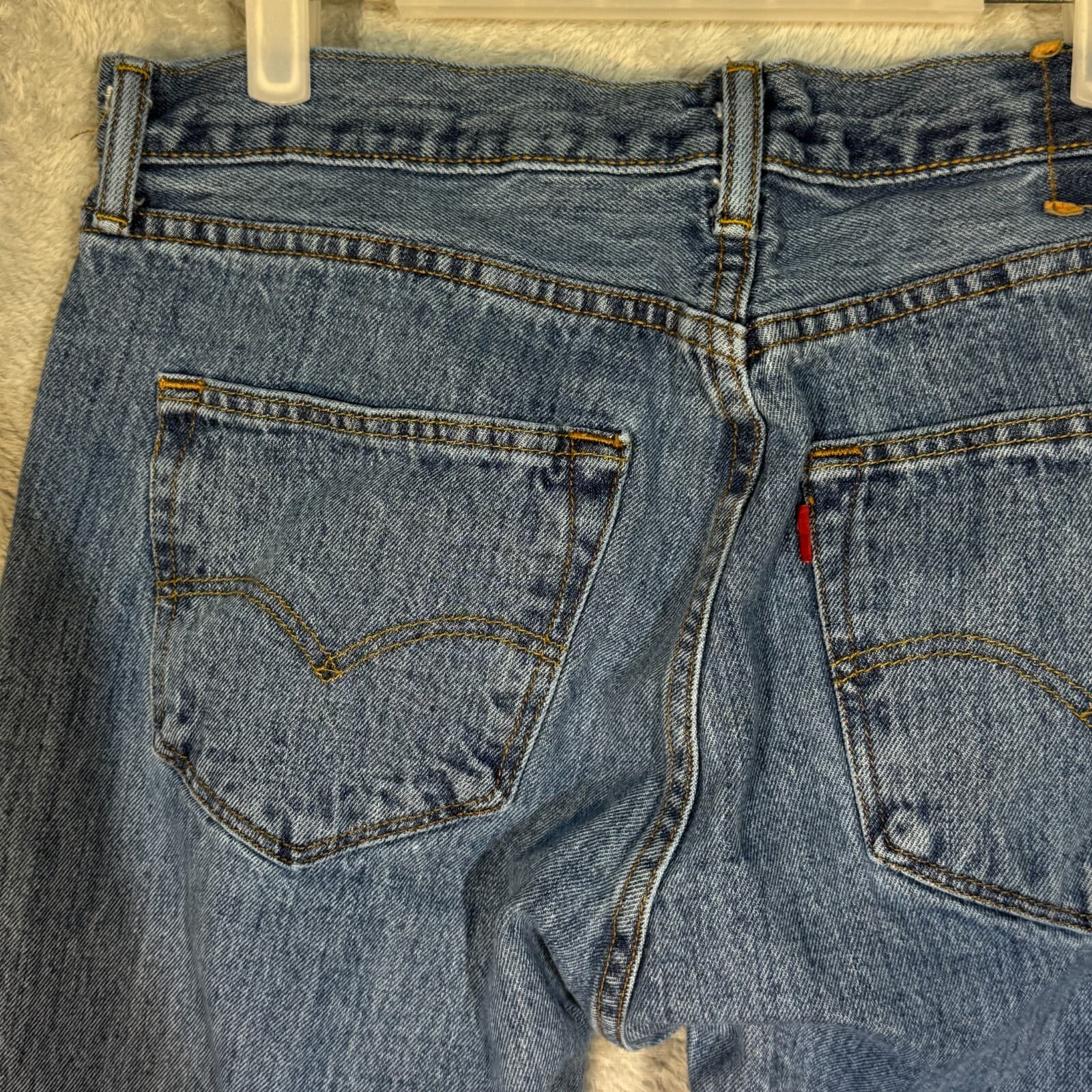 Levi’s 501 Men’s Jeans 34x30 Blue Denim Medium Wash Button Fly Straight Leg - Thumbnail 6