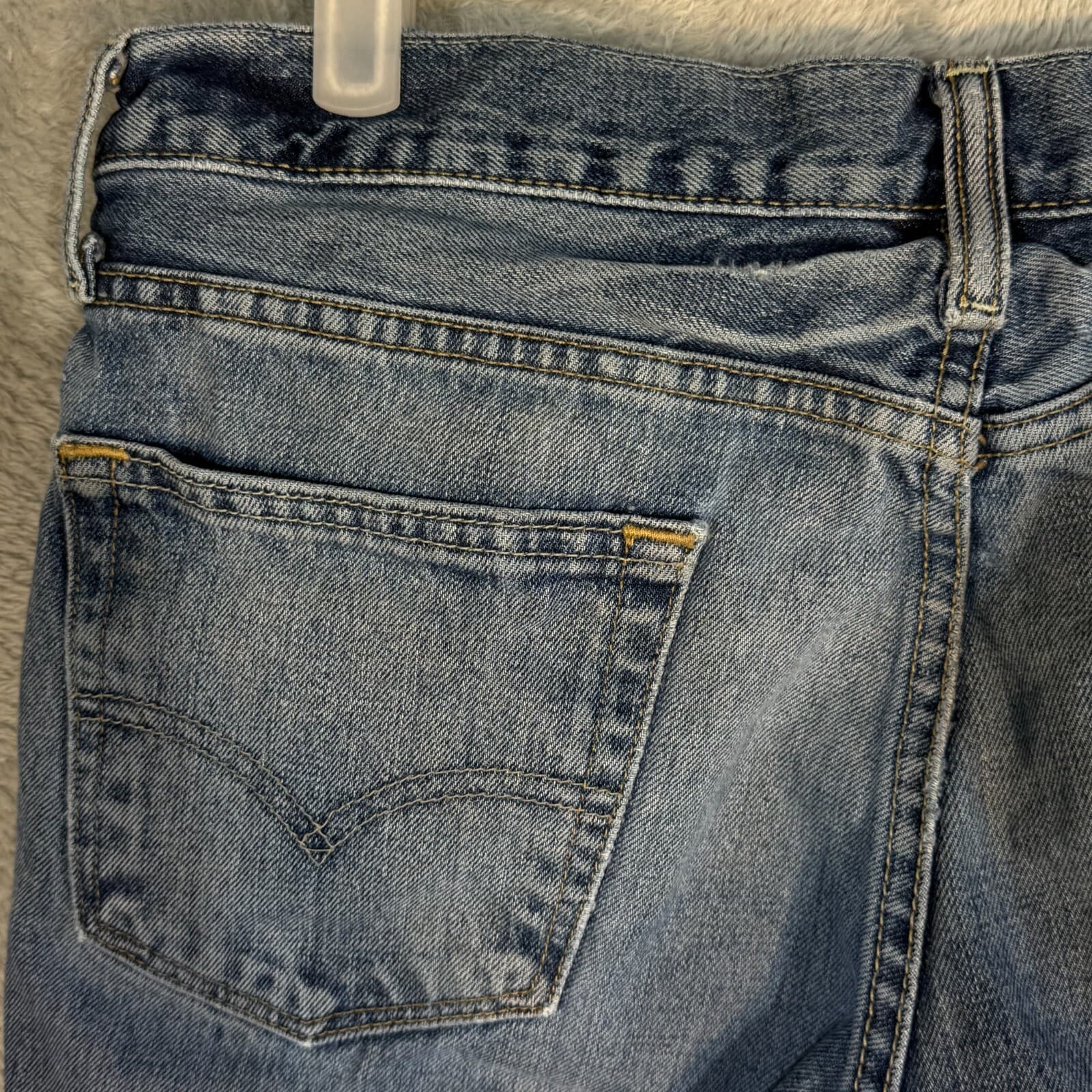 Levi’s 501 Men’s Jeans 34x34 Blue Denim Straight Leg Button Fly - Thumbnail 8