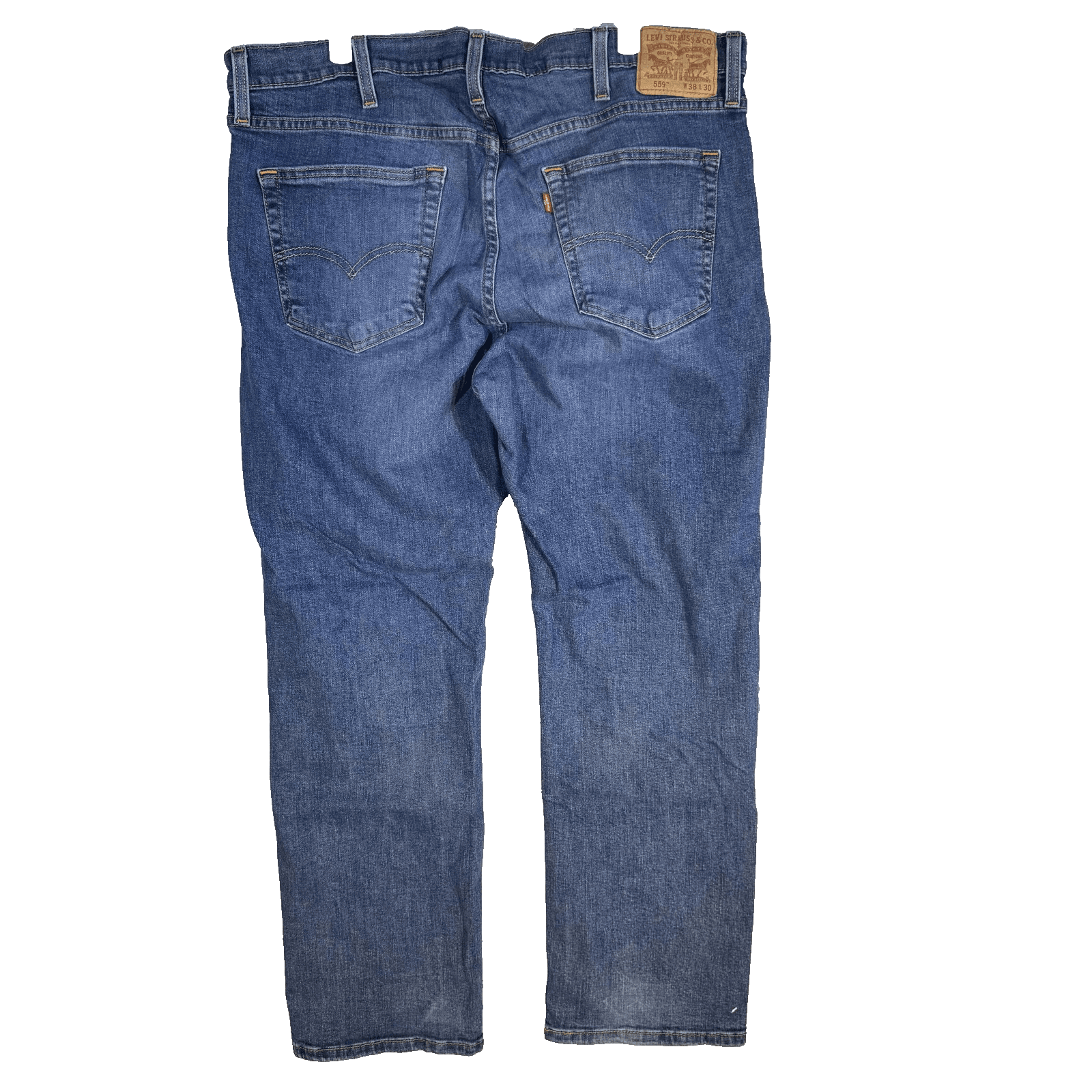 Levis 559 Jeans Mens 38x30 Blue Whiskered Straight Leg Stretch Mid Rise Denim - Thumbnail 2