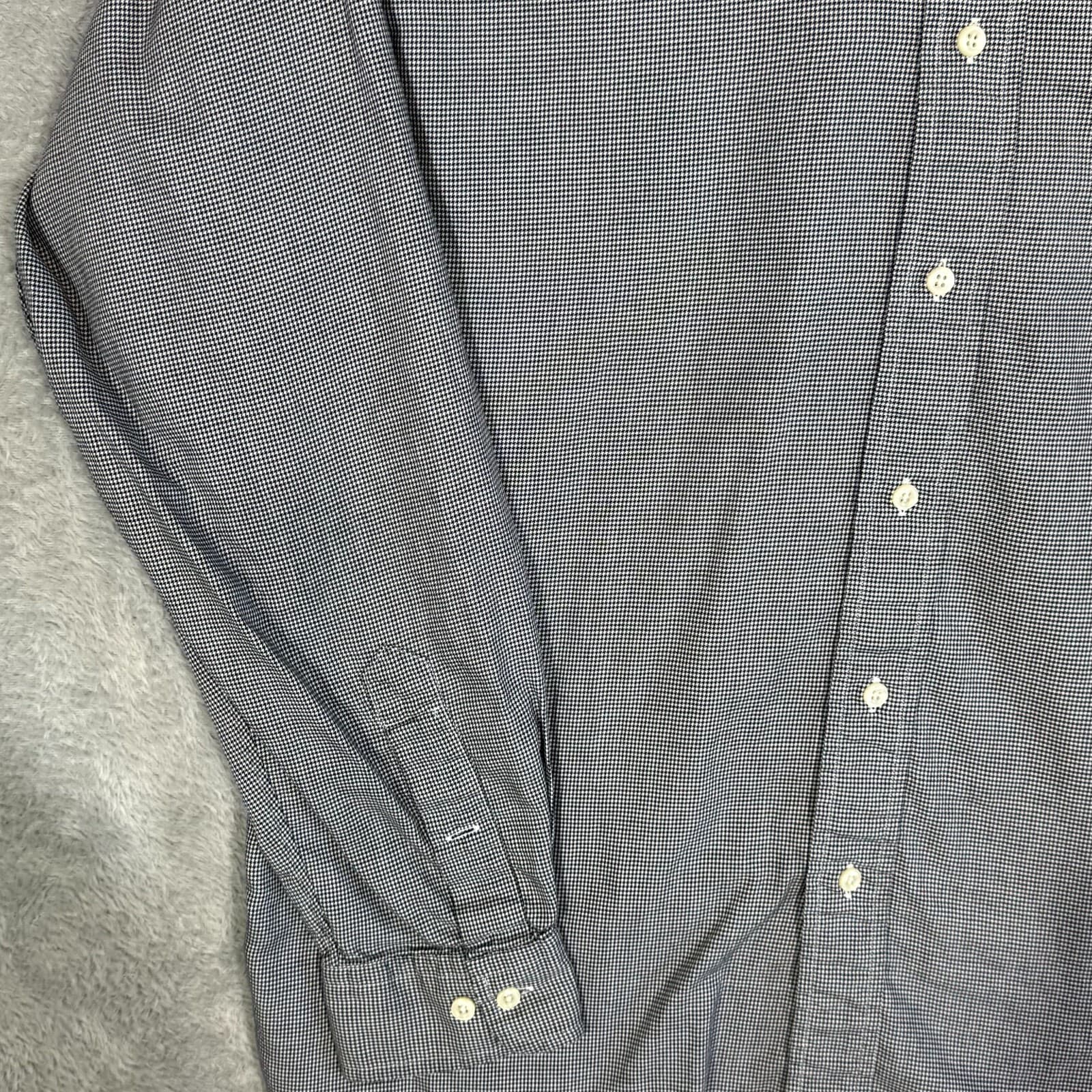 Ralph Lauren Yarmouth Men’s Dress Shirt 16 34/35 Gray Houndstooth Cotton - Thumbnail 3