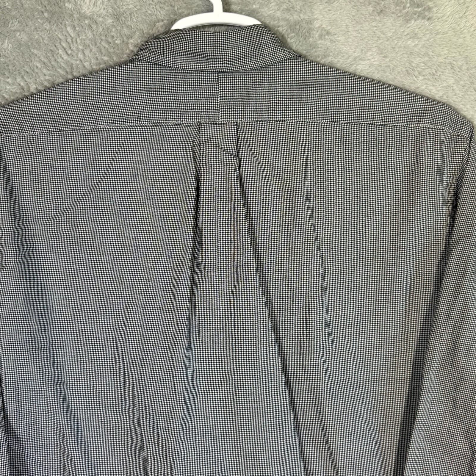 Ralph Lauren Yarmouth Men’s Dress Shirt 16 34/35 Gray Houndstooth Cotton - Thumbnail 12