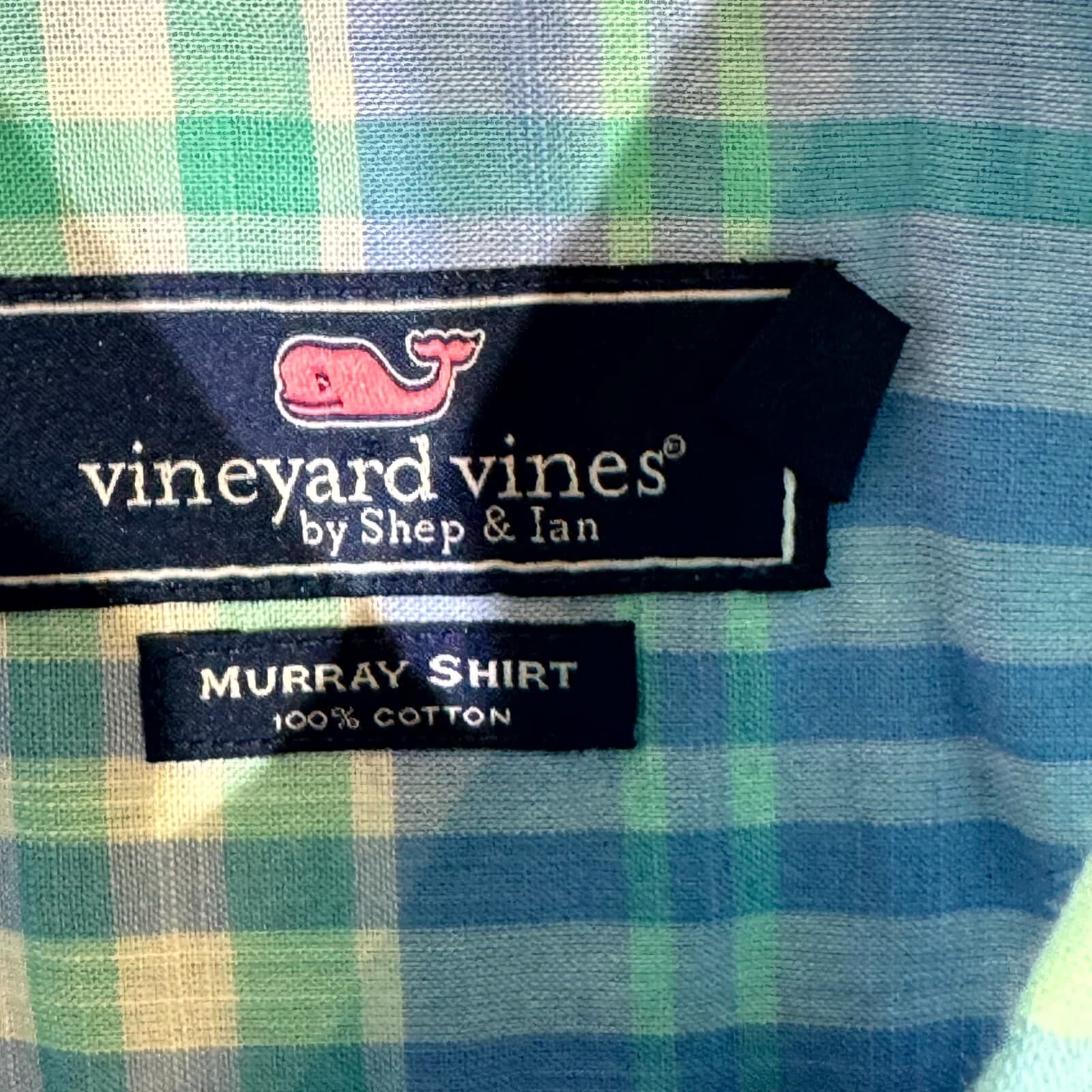 Vineyard Vines Men’s Murray Shirt XL Blue Plaid 100% Cotton Short Sleeve - Thumbnail 8