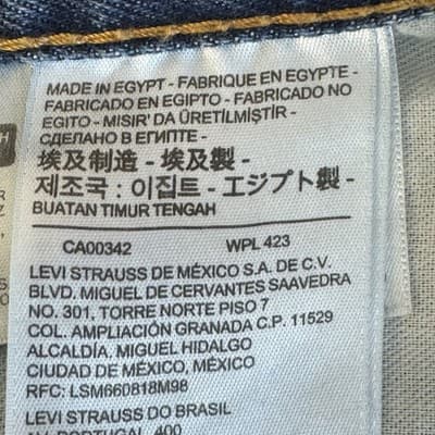 Levis 550 Jeans Mens 34x30 Blue Relaxed Tapered Fit Whiskered Distressed Denim - Thumbnail 4