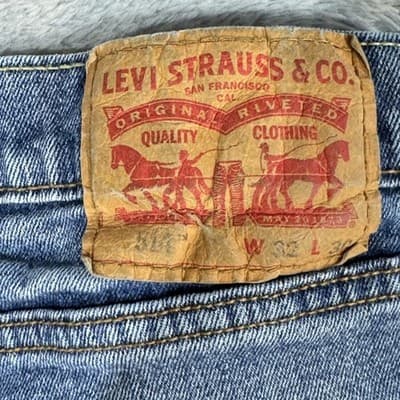 Levis 514 Jeans Mens 32x30 Blue Whiskered Straight Leg Medium Wash Denim Pants - Thumbnail 3