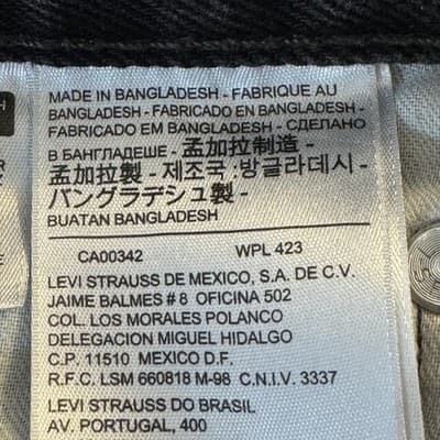 Levis 550 Jeans Mens 40x30 Black Tapered Leg Relaxed Fit Denim Pants Classic - Thumbnail 4