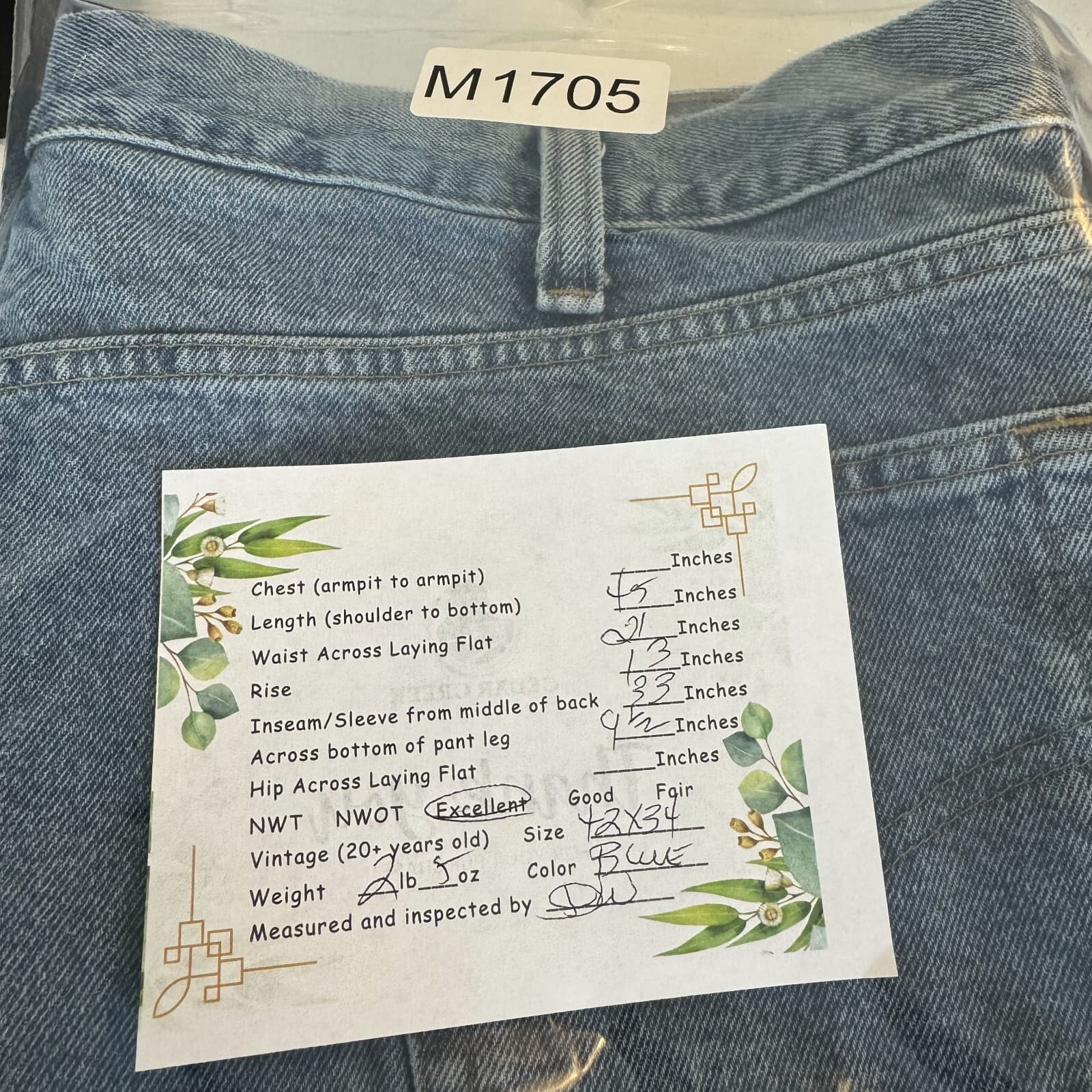 Carhartt 8462 Jeans Men's 42x34 Relaxed Fit Workwear Blue Denim - Thumbnail 7