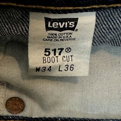 Levi’s 517 Men’s 34×32 Boot-Cut Blue Denim Jeans – 100% Cotton Vintage M62 - Thumbnail 13