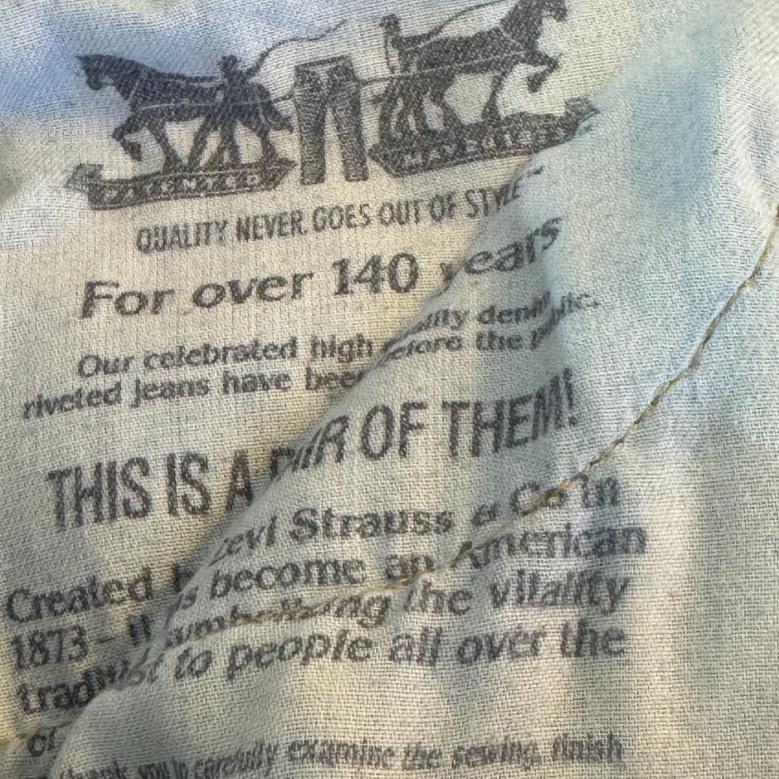 Levi’s 501 Men’s Jeans 34x34 Blue Denim Straight Leg Button Fly - Thumbnail 14