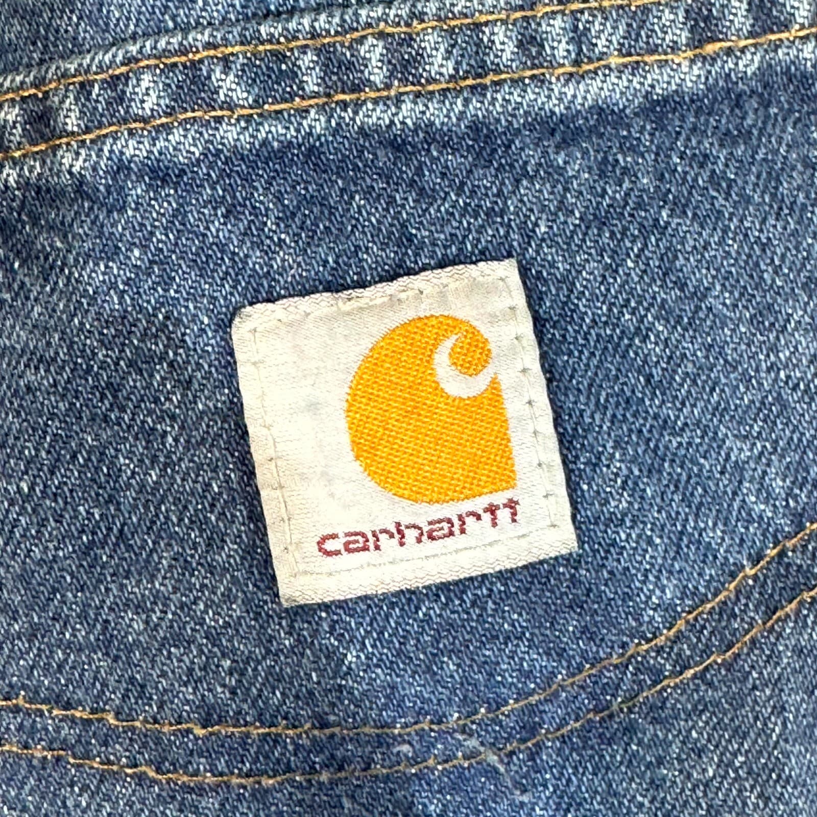 Carhartt 381-83 Jeans Men's 29x32 Blue Denim Relaxed Fit Workwear 100% Cotton - Thumbnail 6