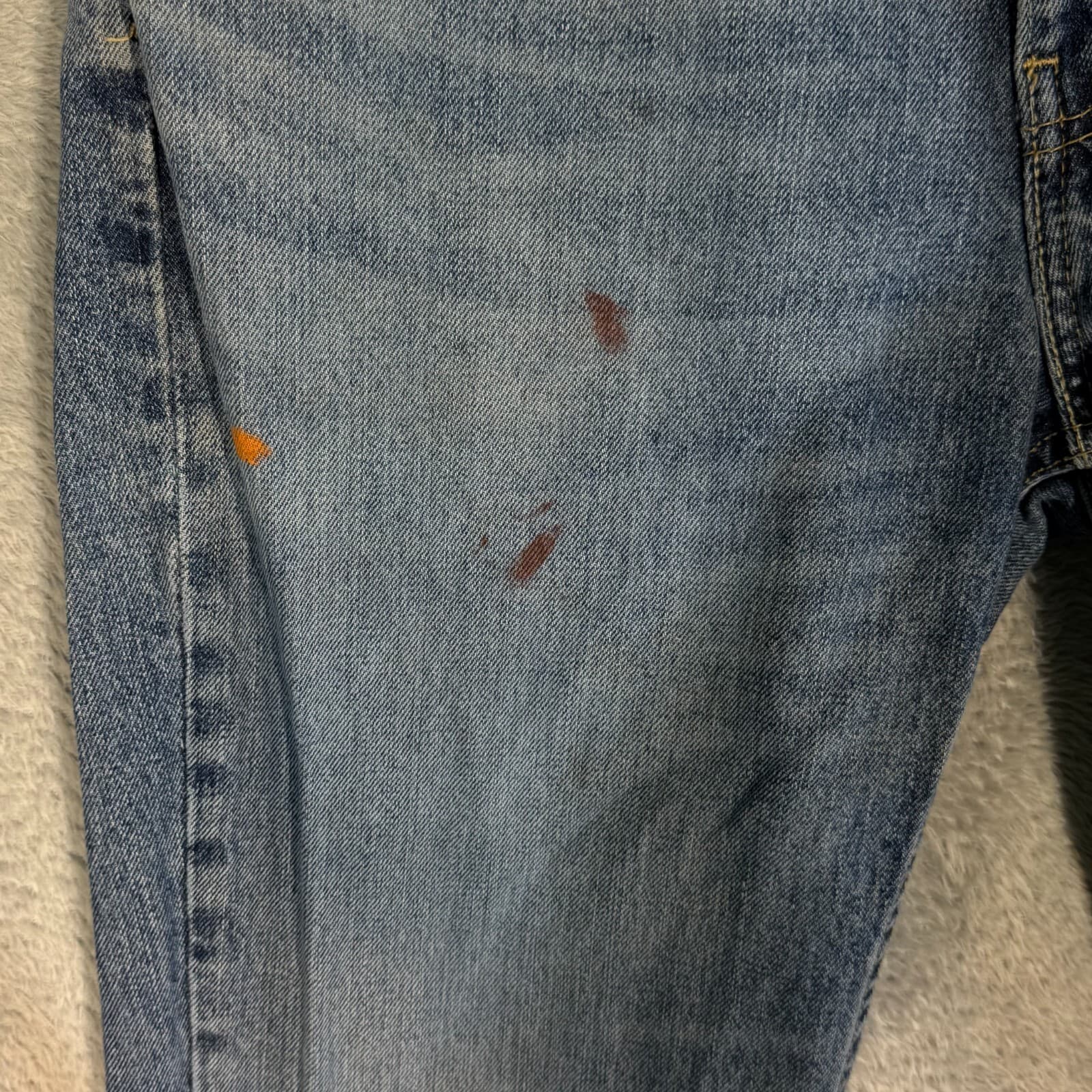 Levi’s 501 Men’s Jeans 34x34 Blue Denim Straight Leg Button Fly - Thumbnail 6