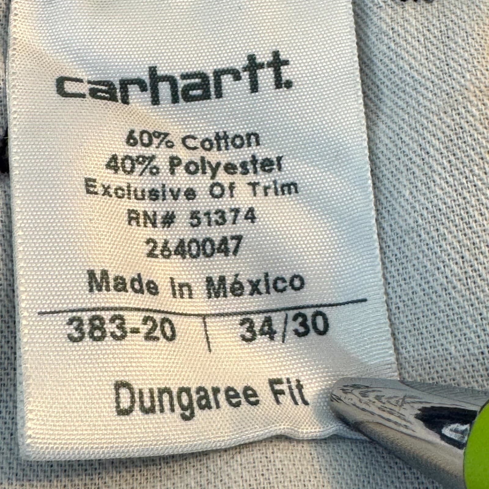 Carhartt Carpenter Pants Men 34x30 Navy Canvas Dungaree Fit Workwear 383-20 - Thumbnail 9