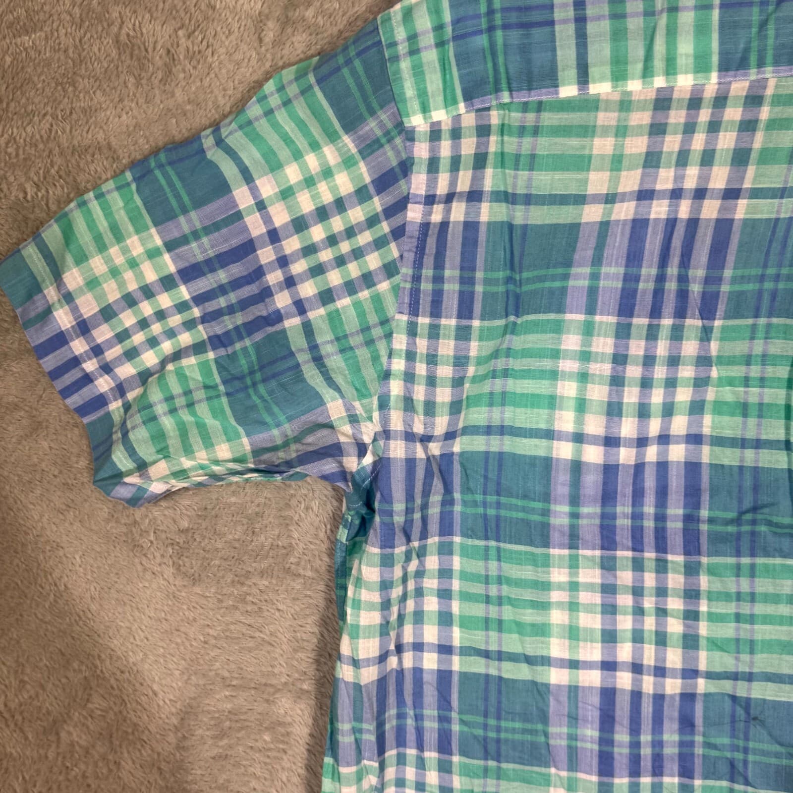 Vineyard Vines Men’s Murray Shirt XL Blue Plaid 100% Cotton Short Sleeve - Thumbnail 10