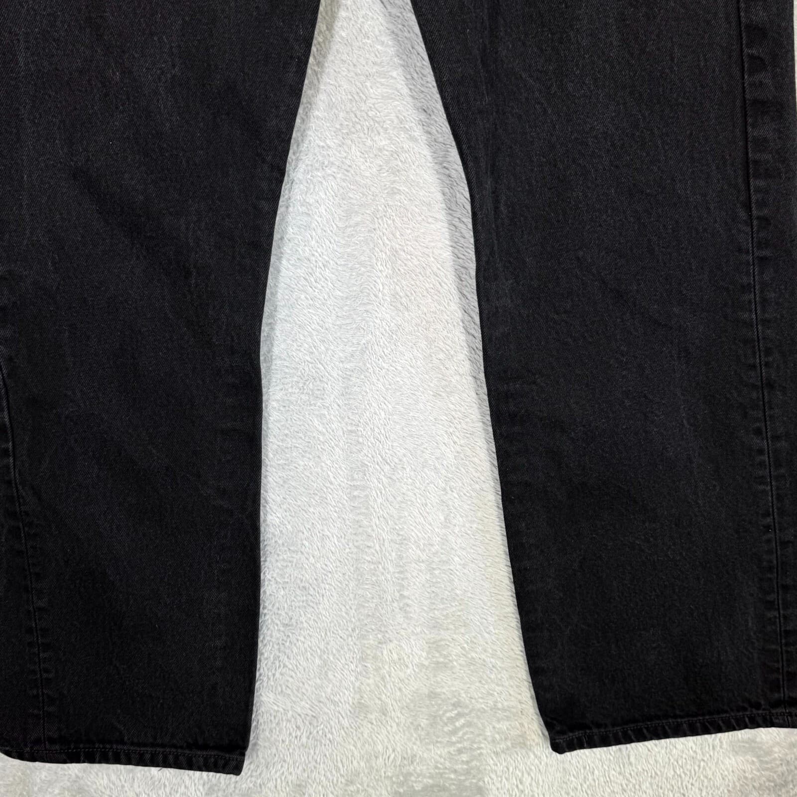 Levi’s 501 Men’s Jeans 38x32 Black Denim Button Fly Straight Leg - Thumbnail 5