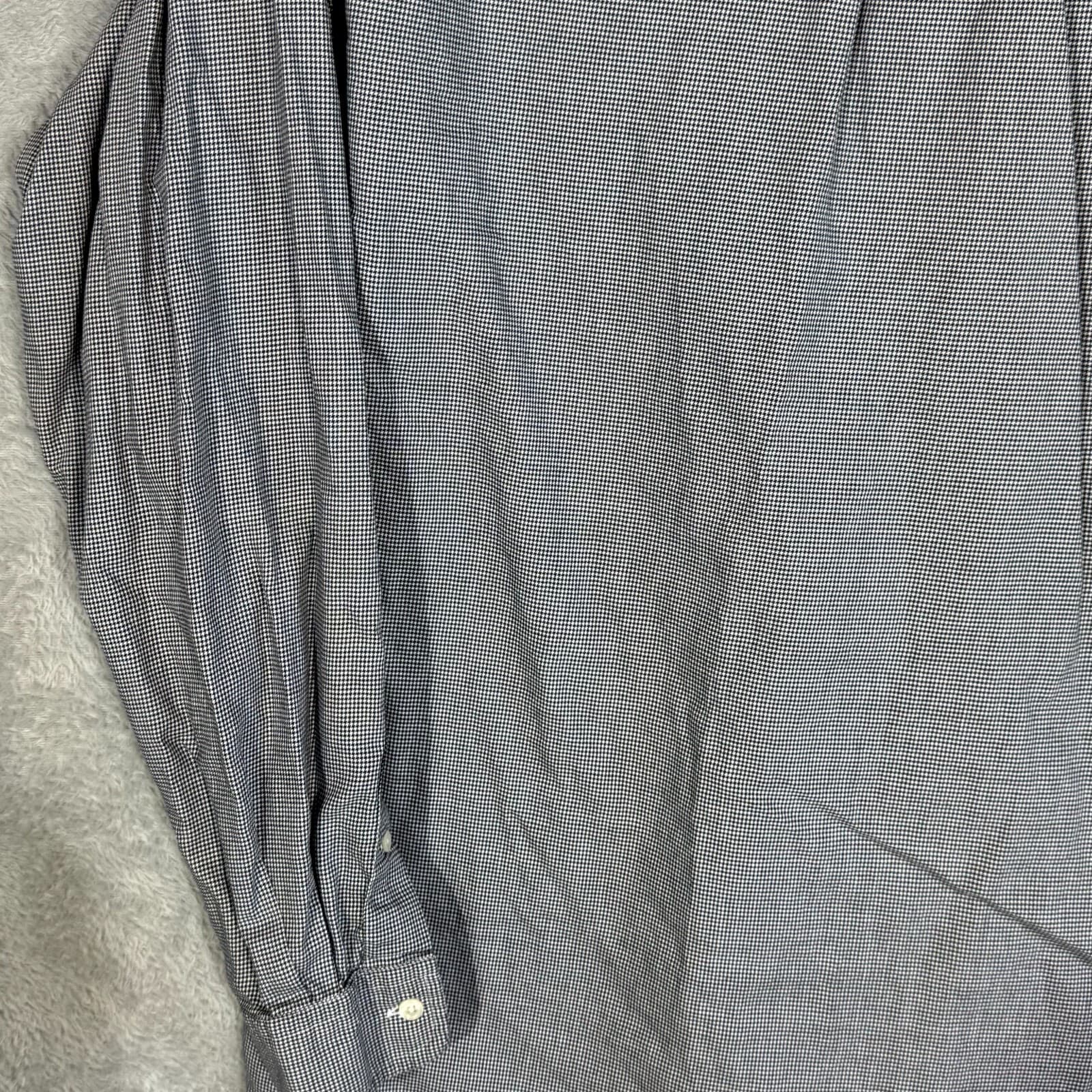 Ralph Lauren Yarmouth Men’s Dress Shirt 16 34/35 Gray Houndstooth Cotton - Thumbnail 11