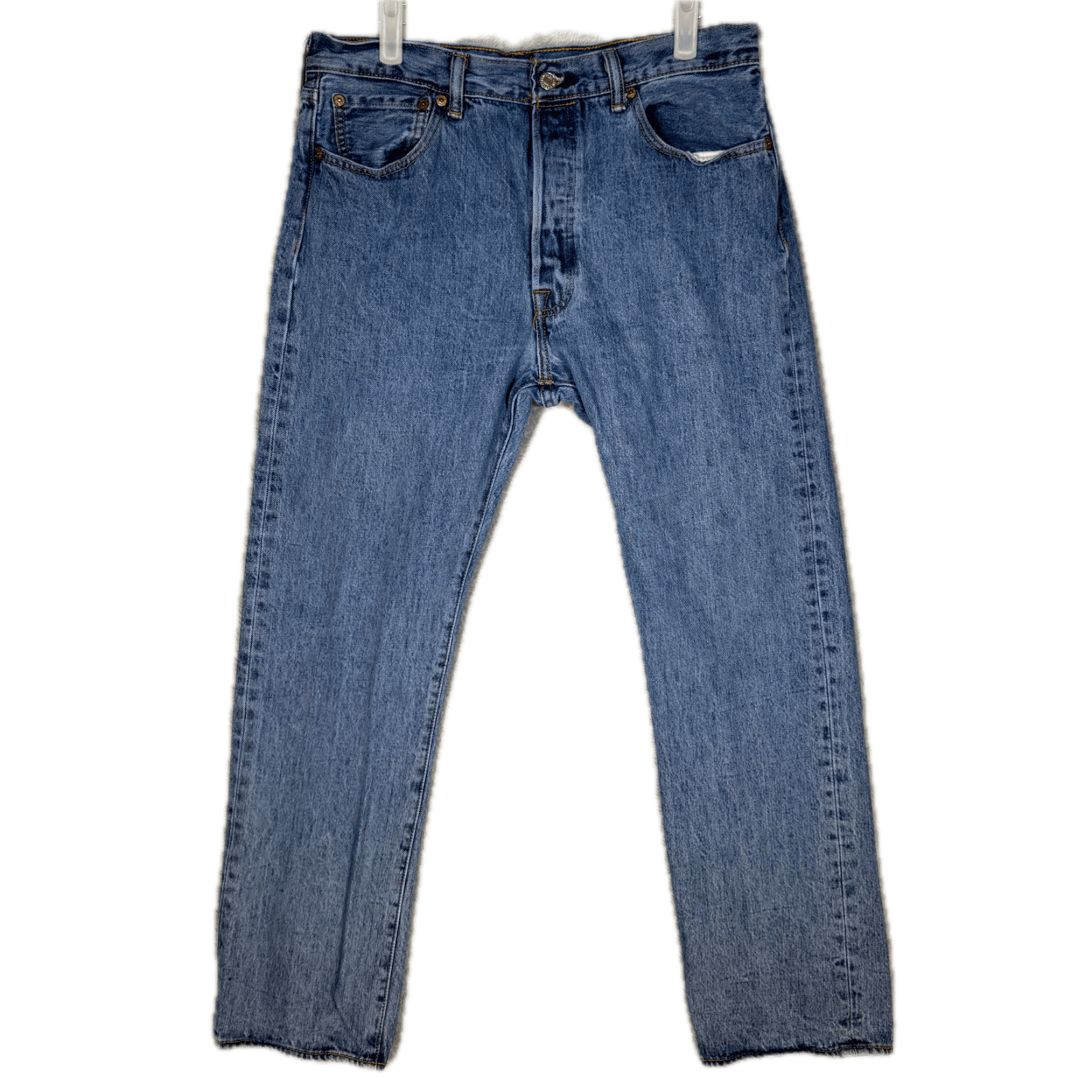 Levi’s 501 Men’s Jeans 34x30 Blue Denim Medium Wash Button Fly Straight Leg - Image 1