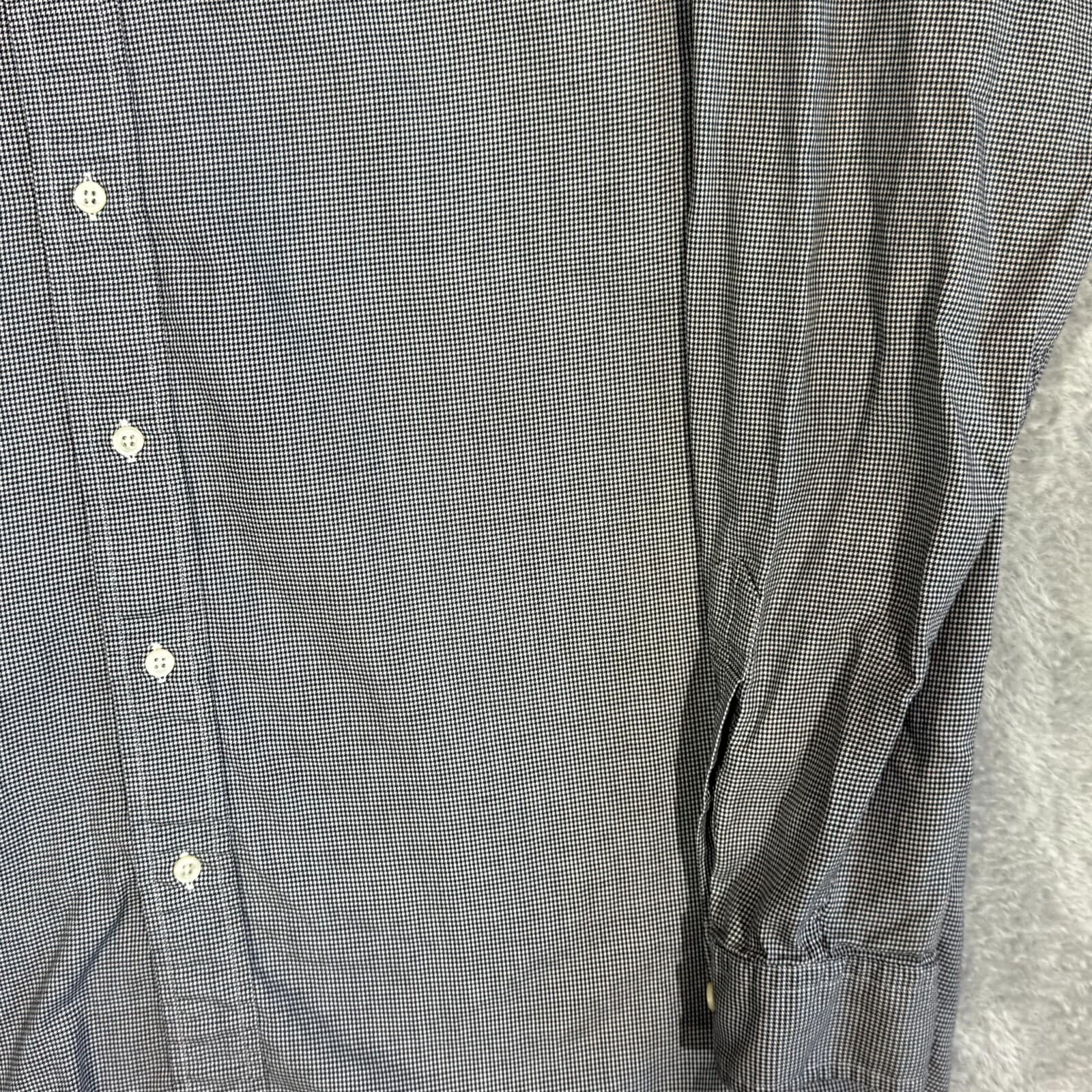 Ralph Lauren Yarmouth Men’s Dress Shirt 16 34/35 Gray Houndstooth Cotton - Thumbnail 5