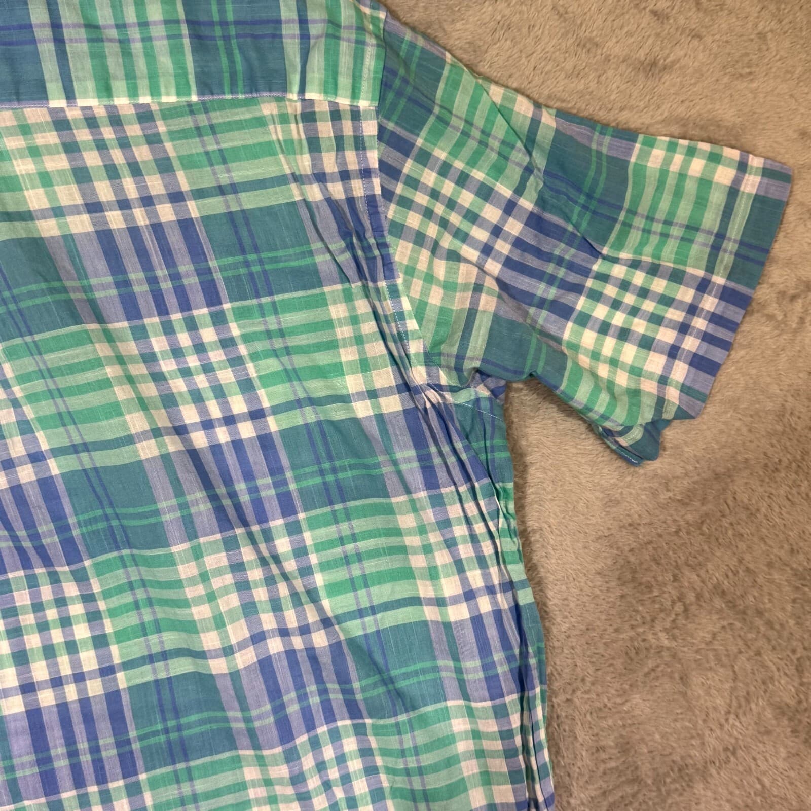 Vineyard Vines Men’s Murray Shirt XL Blue Plaid 100% Cotton Short Sleeve - Thumbnail 12