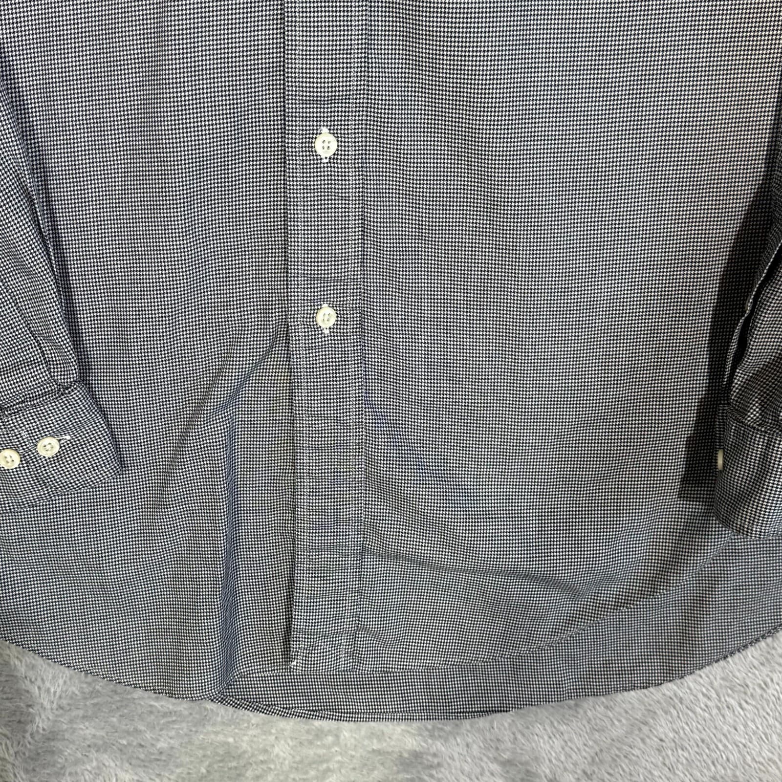 Ralph Lauren Yarmouth Men’s Dress Shirt 16 34/35 Gray Houndstooth Cotton - Thumbnail 6