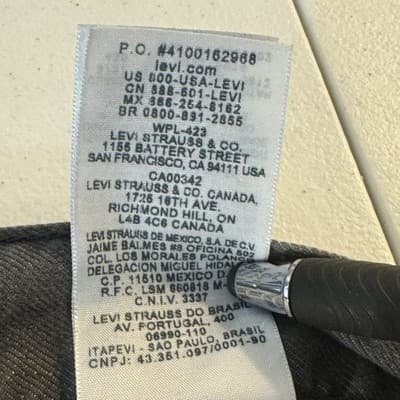 Levis 508 Jeans Mens 36x29 Gray Tapered Fit Denim Pants Stretch 100% Cotton - Thumbnail 5