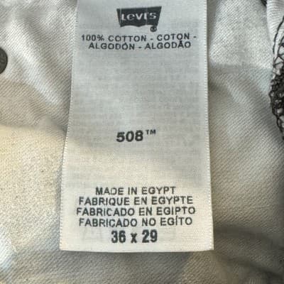 Levis 508 Jeans Mens 36x29 Gray Tapered Fit Denim Pants Stretch 100% Cotton - Thumbnail 4