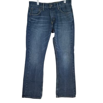 Levis 527 Jeans Mens 32x30 Blue Whiskered Bootcut Denim Pants Straight Leg - Image 1