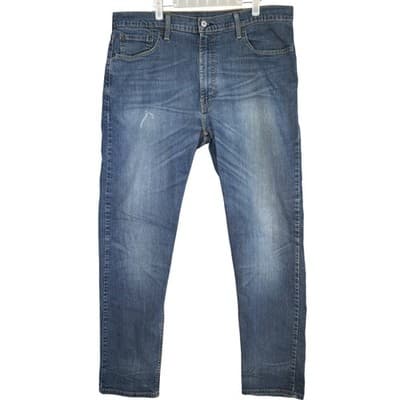 Levis 502 Jeans Mens 40x36 Blue Stretch Denim Tapered Fit Distressed Good - Image 1